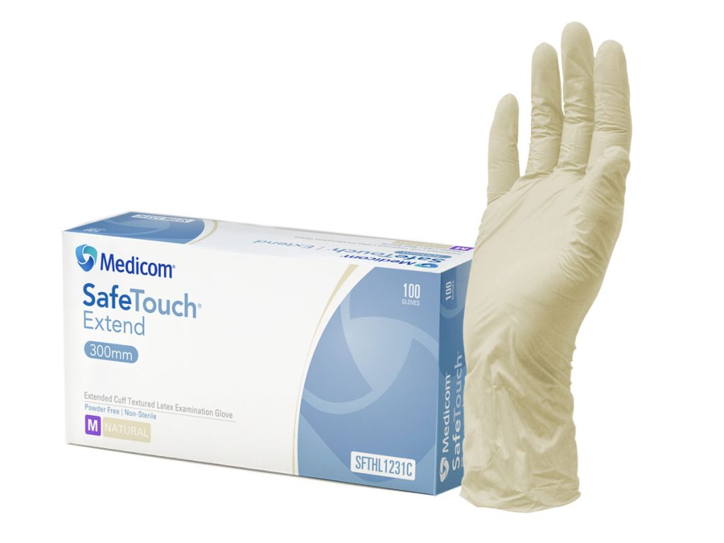 Vitals True Fit Thin Blue Textured Nitrile Gloves Australia