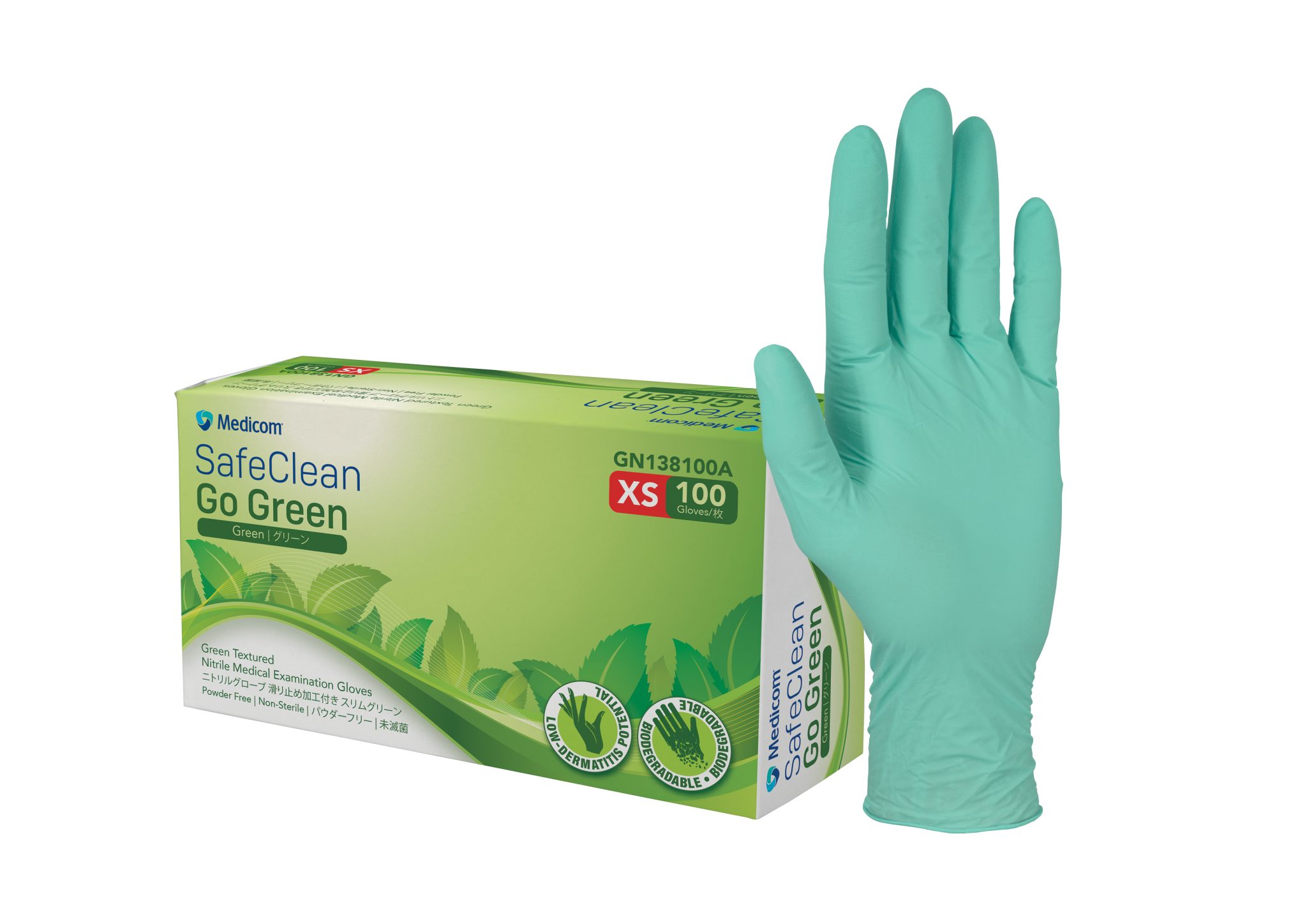 SafeClean Go Green - Green Biodegradable Textured Nitrile Examination ...